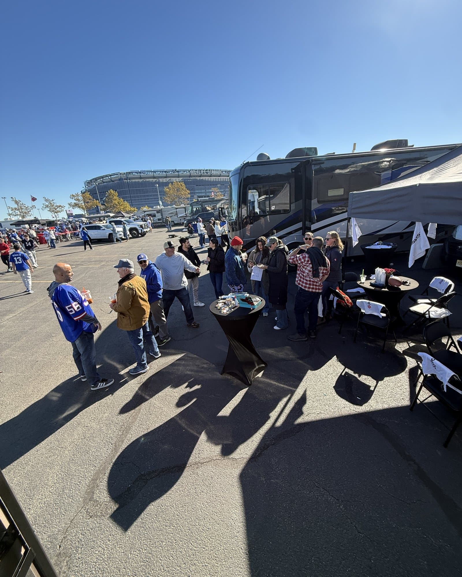 An NFL stadium on game day