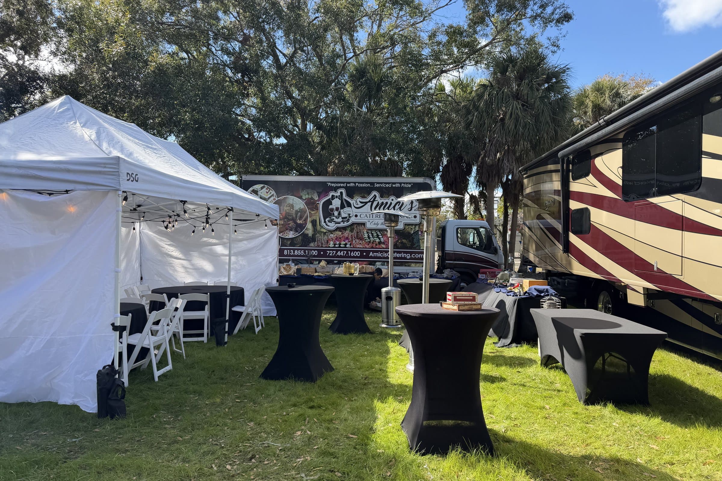 A premium tailgate setup before kickoff