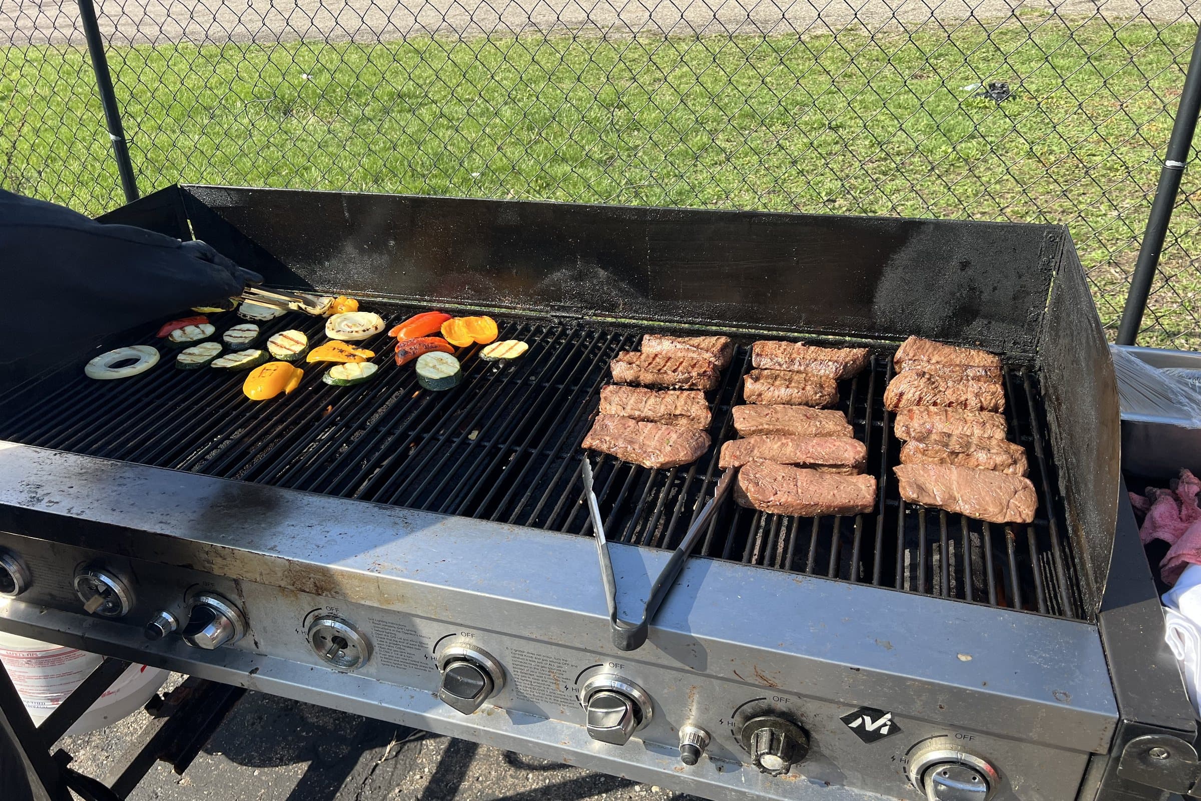 Guests arriving at a private tailgate